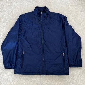 L.L. Bean Blue Puffer Jacket with Stand-Up Collar